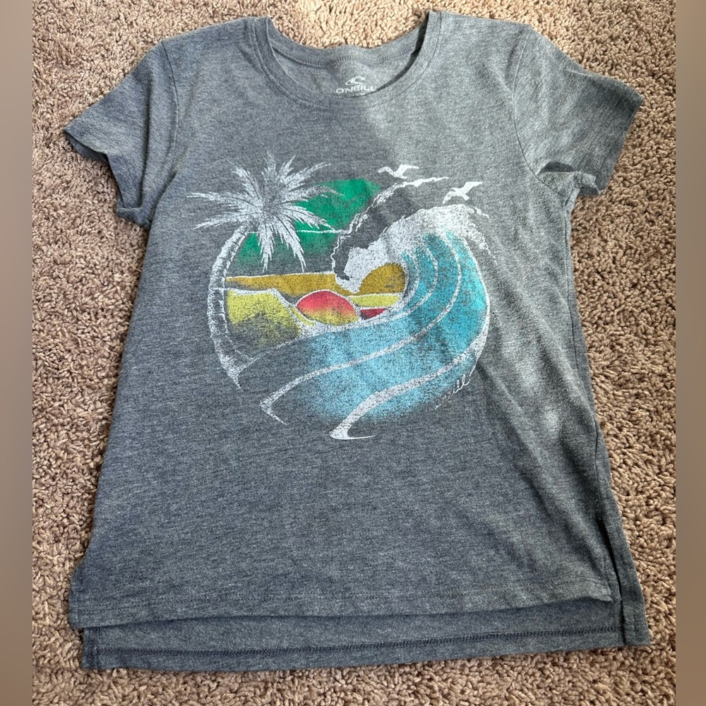 O'Neill Charcoal Tee with Vibrant Surf Graphic